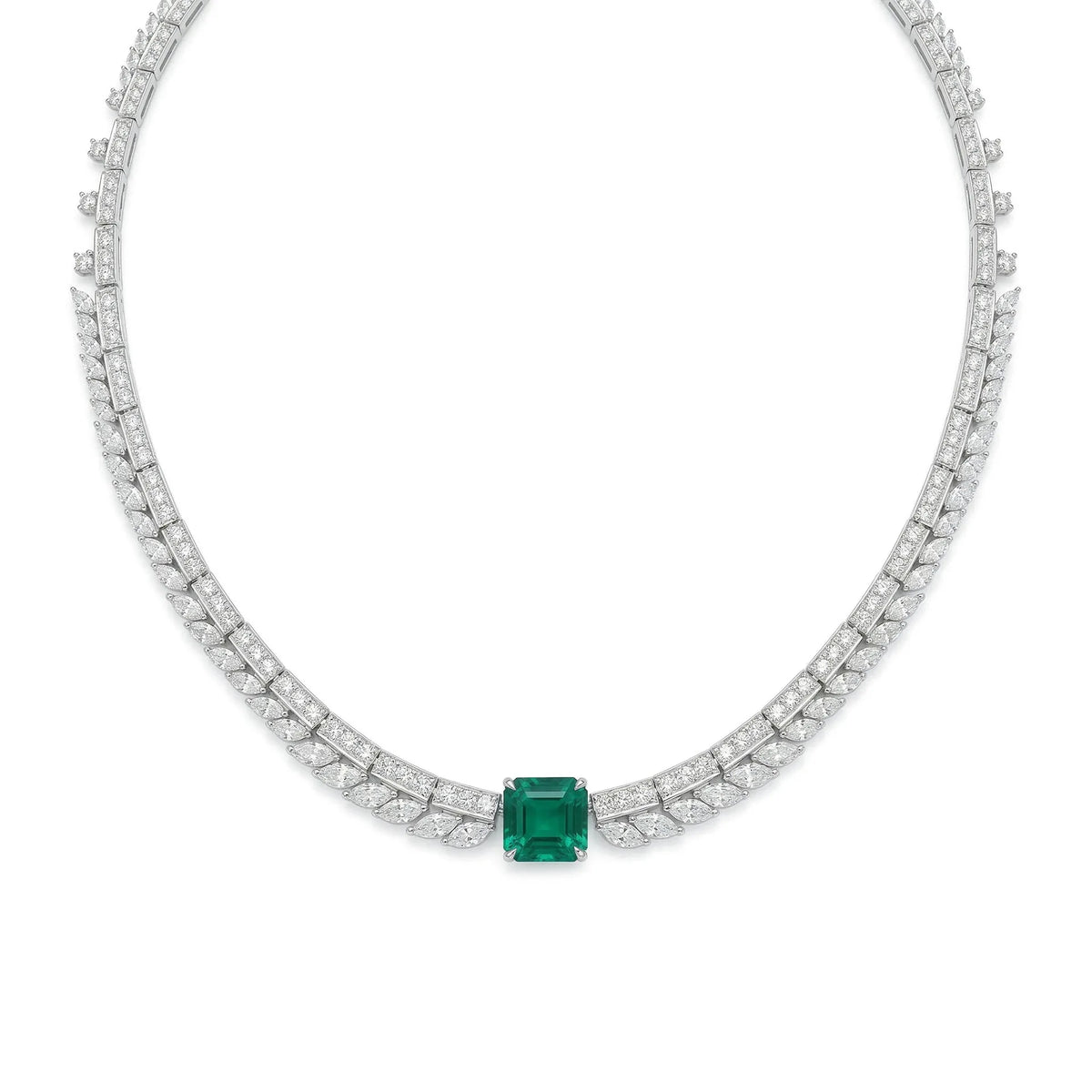 MuShan Jewelry 925 Sterling Silver Necklace Fine HCD Gemstones HCD Diamond Precious 925 Sterling Silver Necklace Accessories
