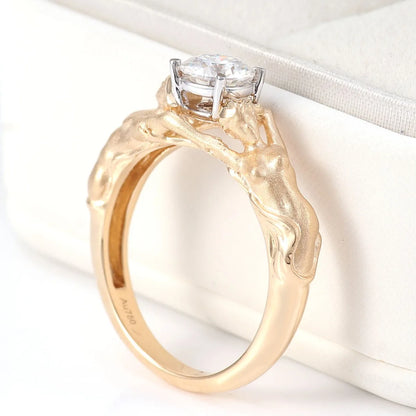 MUSHAN Luxury Custom 14K 18K Gold Rings Band Jewelry With Moissanite Diamond Lab Grown Gemstones Diamond Wedding Ring For Women