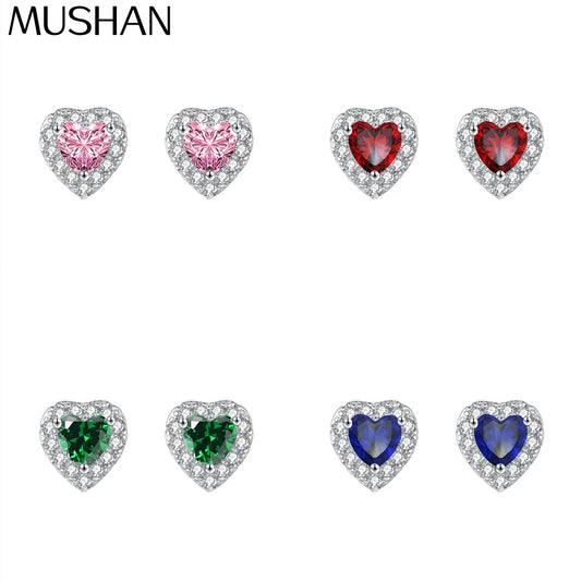 MuShan Jewelry 925 Sterling Silver Stud Earrings Drop HCD Gemstones Bachelorette Gift Best Friend Gift Women Earring Fine Jewelr