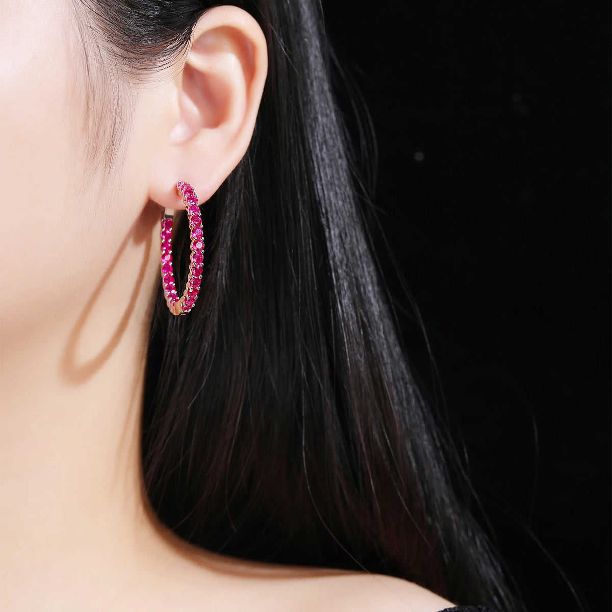 MuShan Jewelry 925 Sterling Silver Earring Designer High Carbon Gemstones HCD Gemstones 925 Sterling Silver Studs Accessories