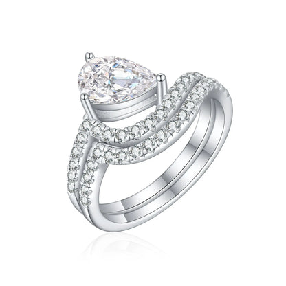MuShan Jewelry 925 Sterling Silver Ring Wedding Band High Carbon Diamond Gift  Her Girlfriend Gift Women Rings Fine Jewelry