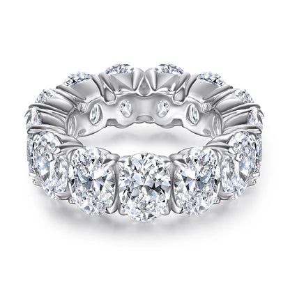 MuShan Jewelry 925 Sterling Silver Rings Bands Engagement Ring 7A Cubic Zirconia Timeless Anniversary Rings Bands  Women Gift