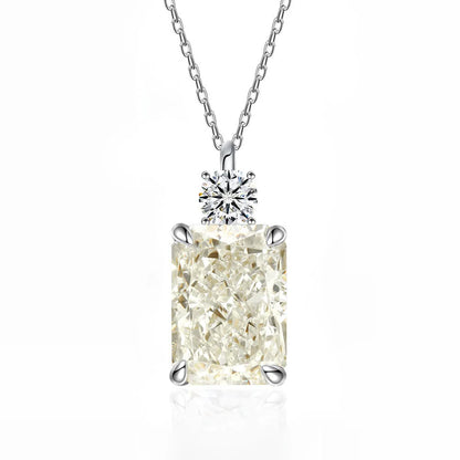 MUSHAN Luxury Jewelry 7ct 8*10 Rectangular Necklace For Women Made Of 925 Silver With Ice Flower Cut High-Carat Diamond Pendant