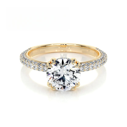 MUSHAN Bespoke Luxury Jewelry 925 Sterling Silver Ring D Color VVS1 Moissanite Ring for Women 18K Real Gold Plated MST Patent