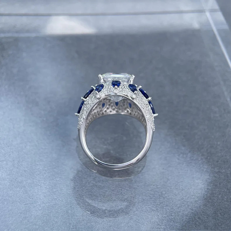 MuShan Brand Jewelry 925 Sterling Silver Ring Moissanite Diamond Formal Ring for Wife 18K Real Gold Plated MST Patent Rings