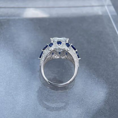 MuShan Brand Jewelry 925 Sterling Silver Ring Moissanite Diamond Formal Ring for Wife 18K Real Gold Plated MST Patent Rings