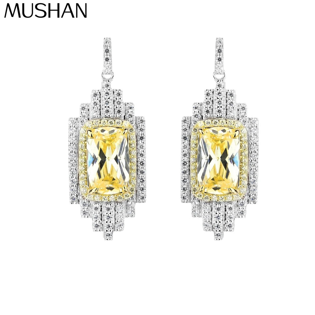 MuShan Jewelry 925 Sterling Silver Earring Designer HCD Gemstones High Carbon Diamond 925 Sterling Silver Earring Accessories