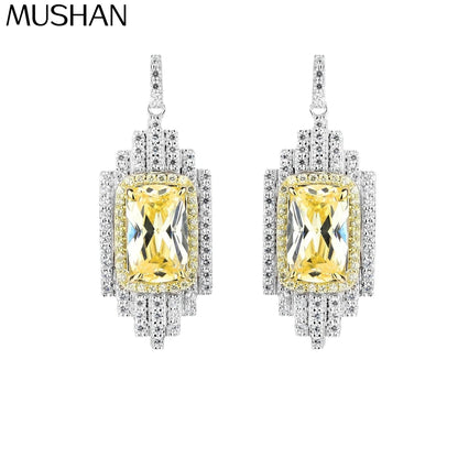 MuShan Jewelry 925 Sterling Silver Earring Designer HCD Gemstones High Carbon Diamond 925 Sterling Silver Earring Accessories