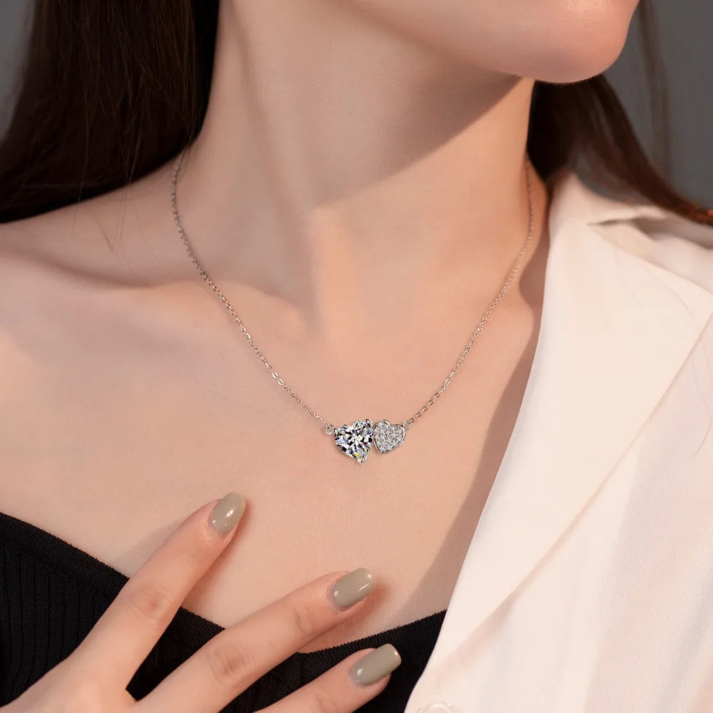 MuShan Brand Jewelry 925 Sterling Silver Necklace Zircon 7A Modern Evening for Ladies Real Gold Plated Premium Jewelry Penda