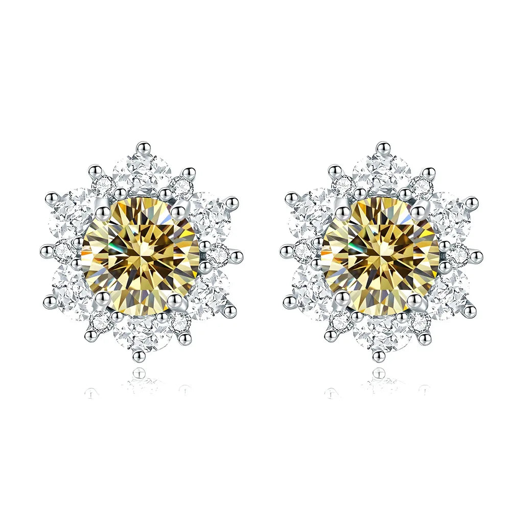 MuShan Jewelry 925 Sterling Silver Stud Earrings Dangle High Carbon Diamond Birthday Gift Modern Women Earring Fine Jewelry