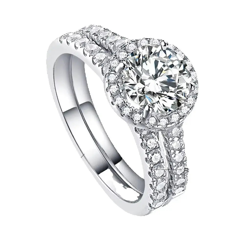 MuShan Jewelry 925 Sterling Silver Ring Wedding Band High Carbon Diamond Cocktail Party Gold Plated Women Rings Fine Jewelry