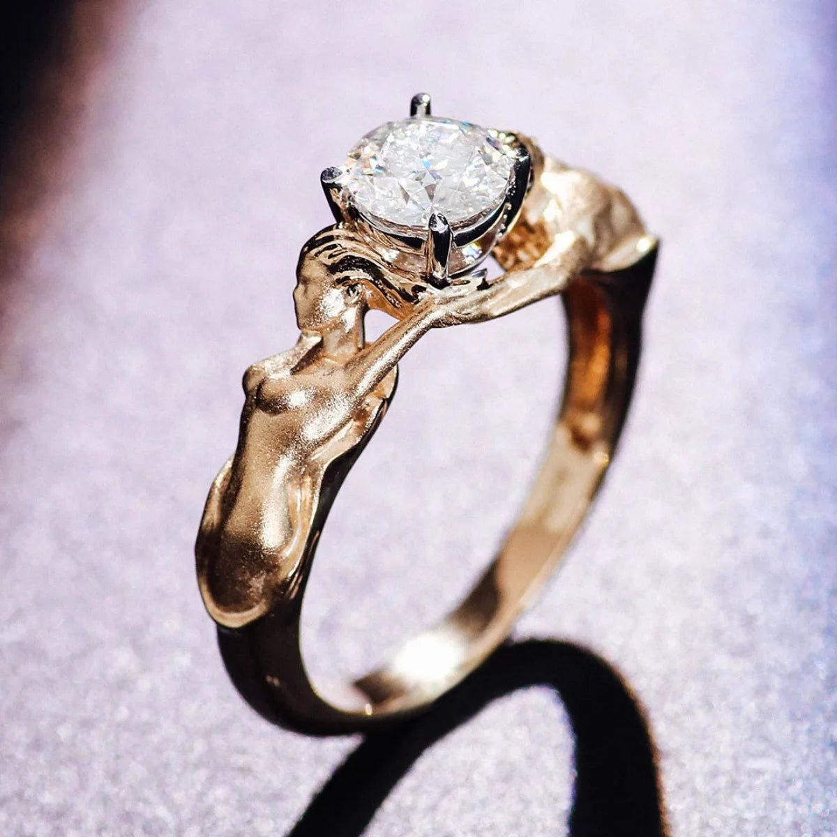 MUSHAN Luxury Custom 14K 18K Gold Rings Band Jewelry With Moissanite Diamond Lab Grown Gemstones Diamond Wedding Ring For Women
