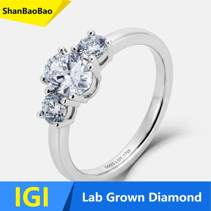 MUSHAN Custom Luxury Diamond Rings Jewelry IGI Certificated for Women 925 Sterling Silver Lab Grown Diamond Ring Band HPHT CVD