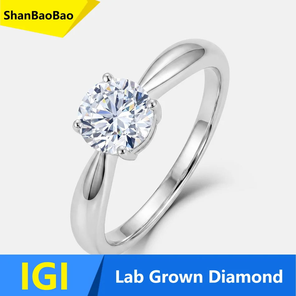 MUSHAN Custom Luxury Diamond Rings Jewelry IGI Certificated for Women 925 Sterling Silver Lab Grown Diamond Ring Band HPHT CVD