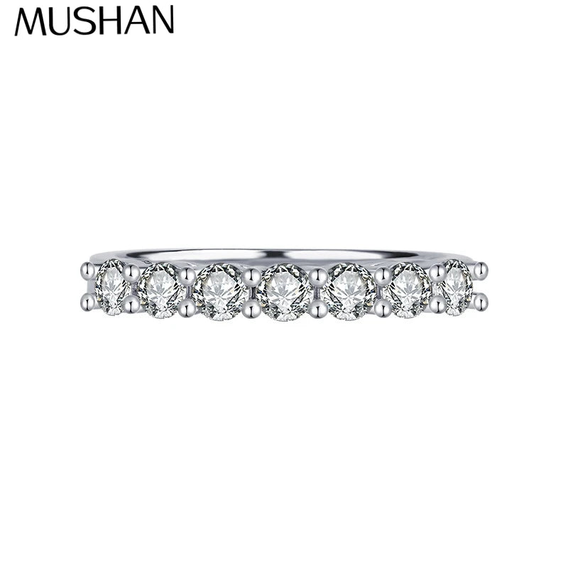 MuShan Designer Jewelry 925 Sterling Silver Ring VVS Moissanite Gift Ring for Spouse 18K Gold Plated MST Patent Fine Jewellery