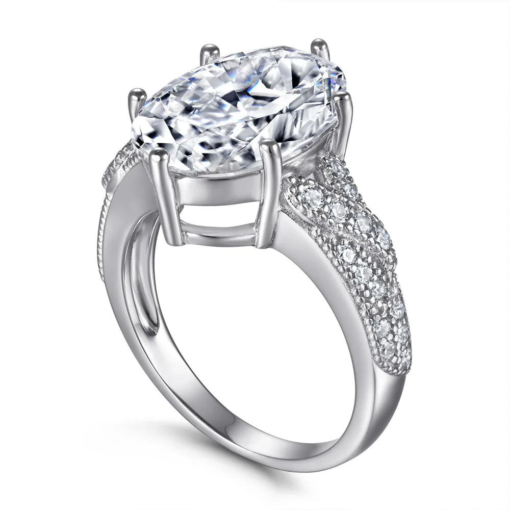 MuShan Jewelry 925 Sterling Silver Romantic Engagement Ring 7A Cubic Zirconia Valentine Delicate Anniversary  Women Gift