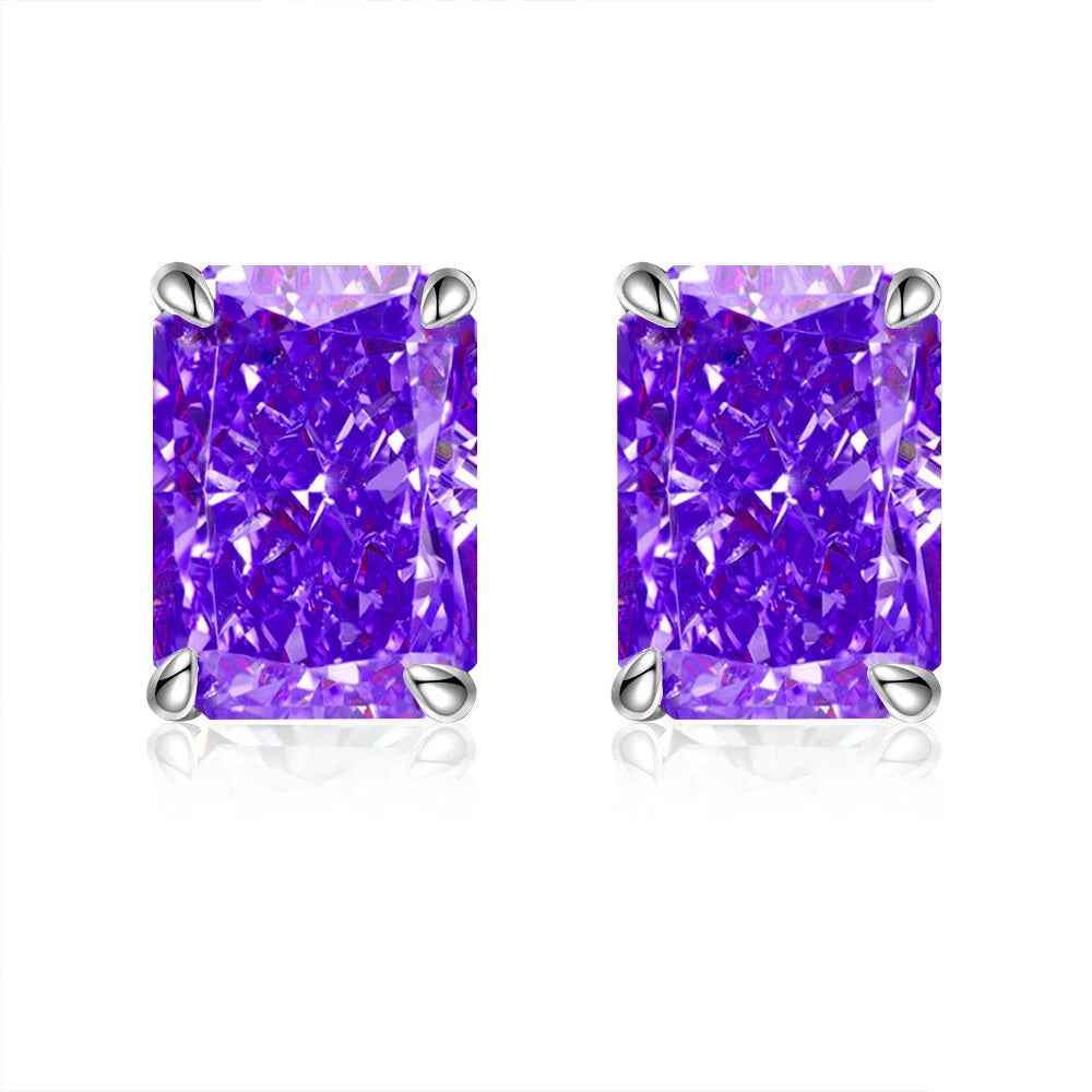 MUSHAN Brand Jewelry 925 Sterling Silver Stud Earrings 7ct 8*10 Ice Flower Gemstones Women Earrings Stud Fine Jewelry Accessory