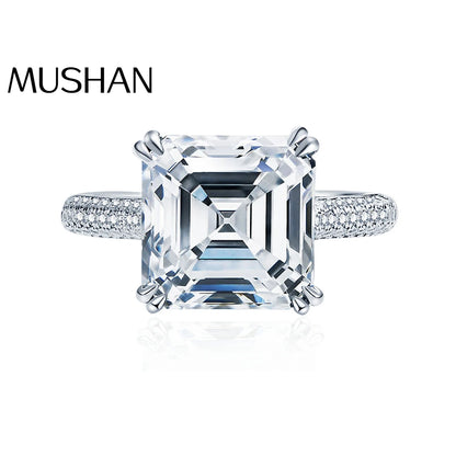 MuShan Designer Jewelry 925 Sterling Silver Ring VVS Moissanite Present Ring Women 18K Gold Plated MST Patent Fine Rings