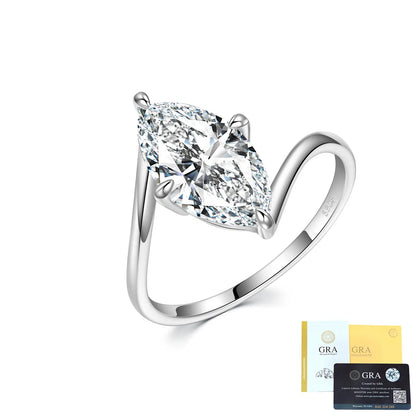 MUSHAN Luxury Jewelry 925 Sterling Silver Ring Band Women GRA Certificated Moissanite Diamond Emerald D Color Rings Fine Jewelry