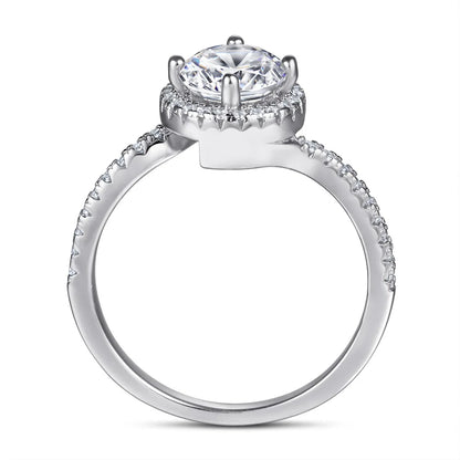 MuShan Jewelry 925 Sterling Silver Rings Bands Engagement Ring 7A Cubic Zirconia Delicate Premium Anniversary  Women Gift