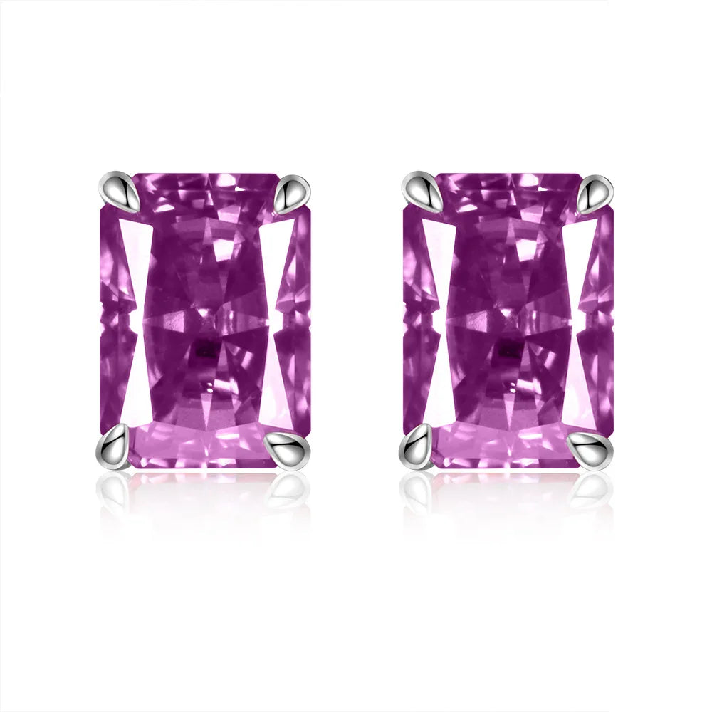 MUSHAN Brand Jewelry 925 Sterling Silver Stud Earrings 7ct 8*10 Ice Flower Gemstones Women Earrings Stud Fine Jewelry Accessory