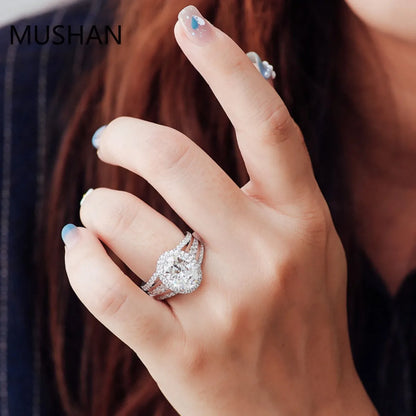 MUSHAN Luxury Custom 14K 18K Gold Rings Band Jewelry With Moissanite Diamond Lab Grown Gemstones Diamond Wedding Ring For Women