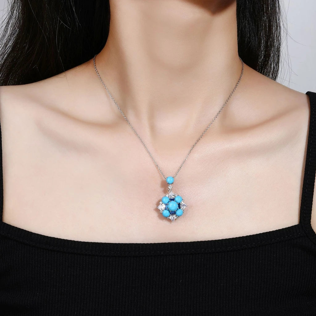 MuShan Jewelry 925 Sterling Silver Necklace 5A CZ Gemstones Designer High Carbon Diamond 925 Sterling Silver Pendant Accessories