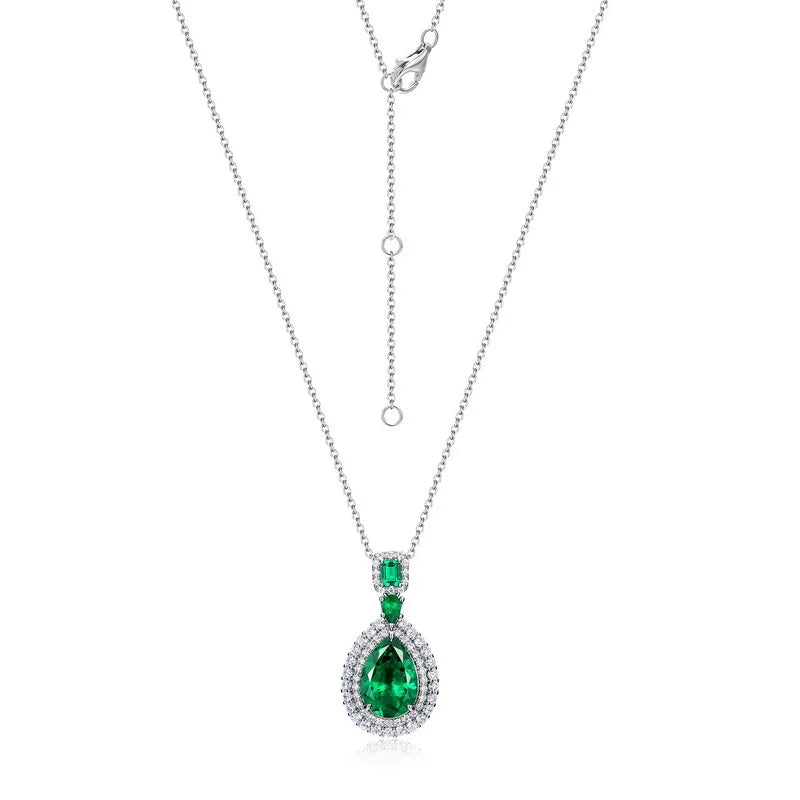 MuShan Jewelry 925 Sterling Silver Necklace Lab Grown Ruby Cushion Evening Wear for Women 18K Gold Plated Anniversary Necklace