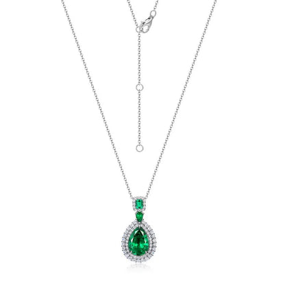 MuShan Jewelry 925 Sterling Silver Necklace Lab Grown Ruby Cushion Evening Wear for Women 18K Gold Plated Anniversary Necklace