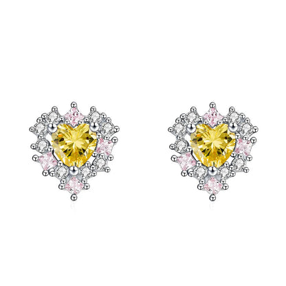MuShan Jewelry 925 Sterling Silver Stud Earrings Dangle High Carbon Diamond Bridal Shower Modern Women Earring Fine Jewelry