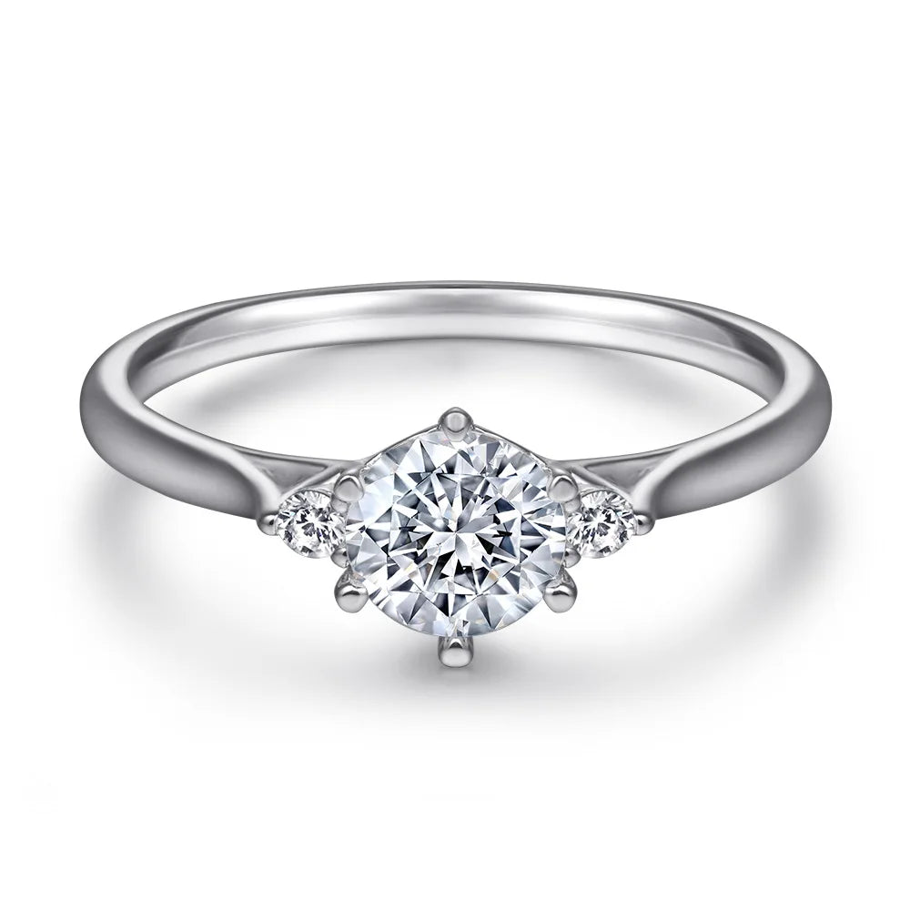 MuShan Jewelry 925 Sterling Silver Rings Bands Engagement Ring 7A Cubic Zirconia  Women Valentine Rings Bands  Women Gift