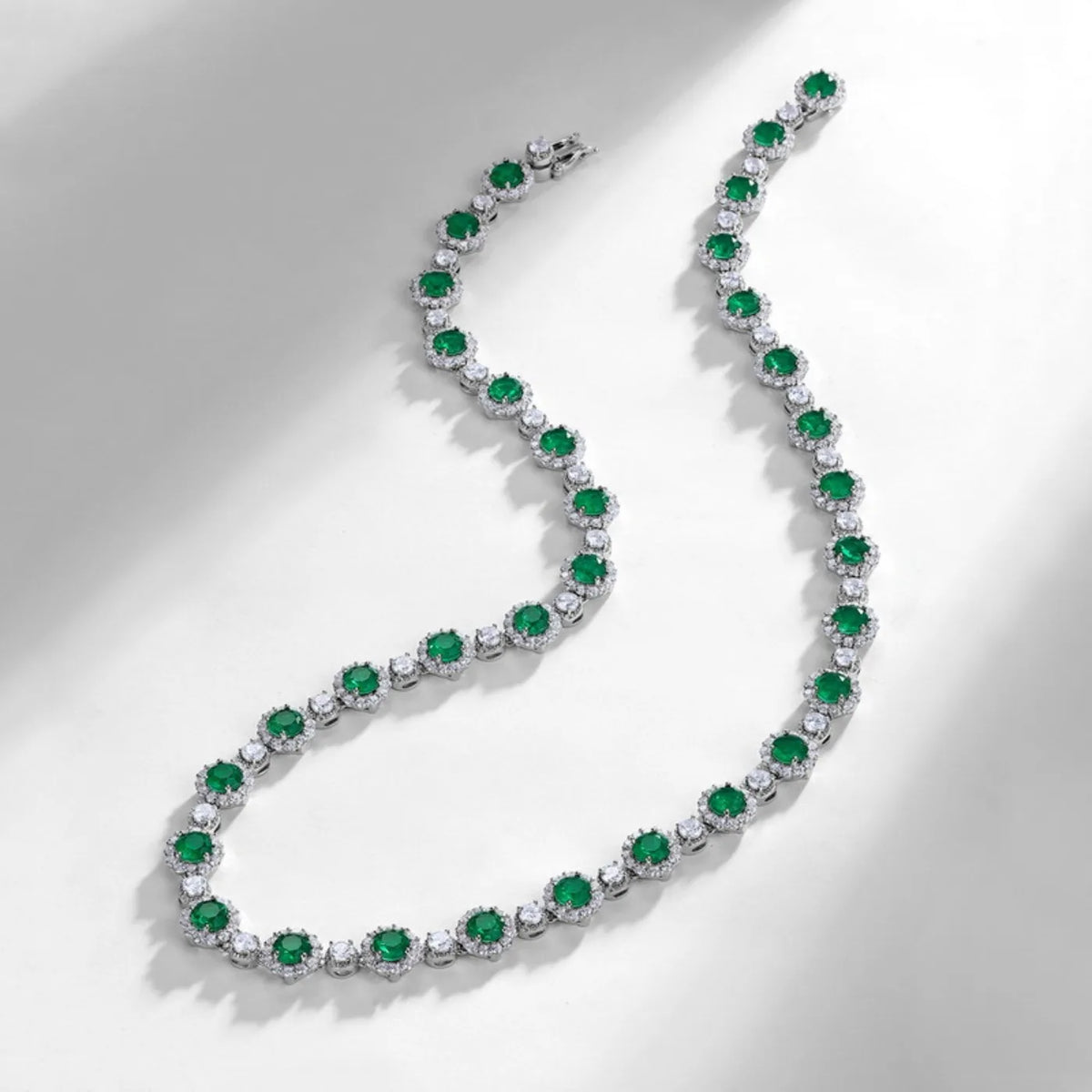 MUSHAN Luxury Jewelry 925 Sterling Silver Chain Pendant Necklace Lab Grown Emerald Ruby Gemstones Necklaces Pendants GRC Jewelry