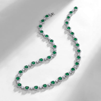 MUSHAN Luxury Jewelry 925 Sterling Silver Chain Pendant Necklace Lab Grown Emerald Ruby Gemstones Necklaces Pendants GRC Jewelry