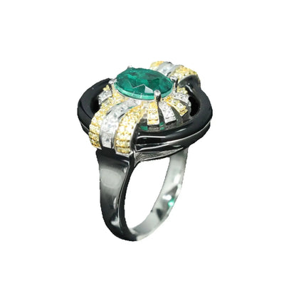 MuShan Jewelry 925 Sterling Silver Ring 5A CZ Gemstones High Carbon Gemstones Designer 925 Sterling Silver Rings Accessories