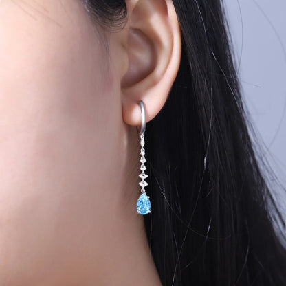 925 Sterling Silver Earrings Lab Grown Ruby Oval Party Wear for Women 18K Gold Plated GRC Certificate Earrings
