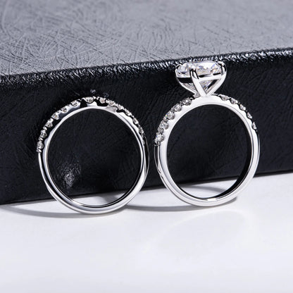 MuShan Luxury Jewelry 925 Sterling Silver Ring VVS Moissanite Charming Ring for Spouse 18K Real Gold Plated MST Patent Rings