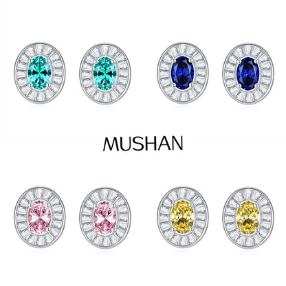 MuShan Jewelry 925 Sterling Silver Stud Earrings Dangle HCD Diamonds Minimalist Best Friend Gift Women Earring Fine Jewelry