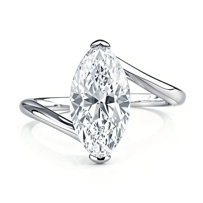 MuShan Luxury Jewelry 925 Sterling Silver Ring VVS Moissanite Solitaire Ring for Fiancee 18K Gold Plated MST Patent Rings