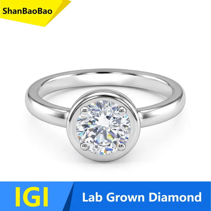MUSHAN Custom Luxury Diamond Rings Jewelry IGI Certificated for Women 925 Sterling Silver Lab Grown Diamond Ring Band HPHT CVD