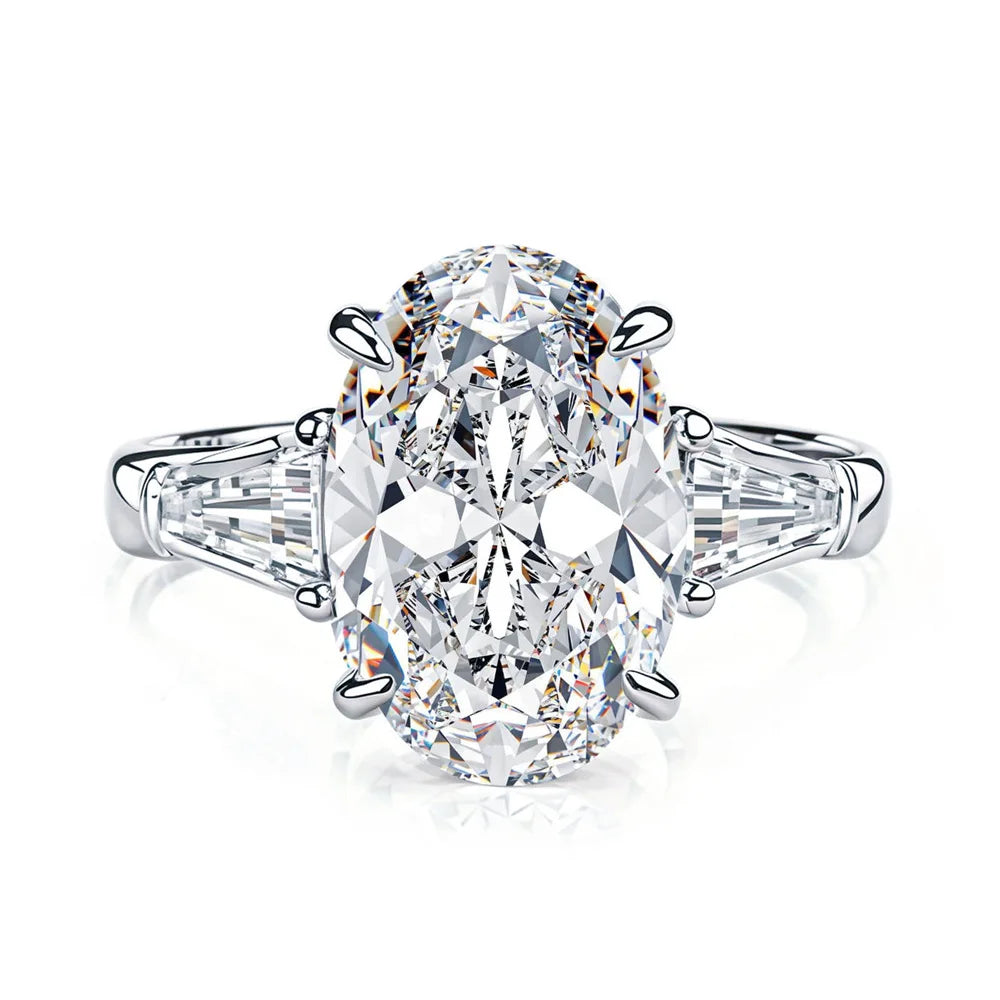 MUSHAN Luxury Jewelry 925 Sterling Silver Ring VVS Moissanite Present Ring Women 18K Gold Plated MST Patent Fine Rings
