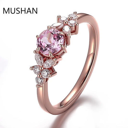 MUSHAN Luxury Custom 14K 18K Gold Rings Band Jewelry With Moissanite Diamond Lab Grown Gemstones Diamond Wedding Ring For Women