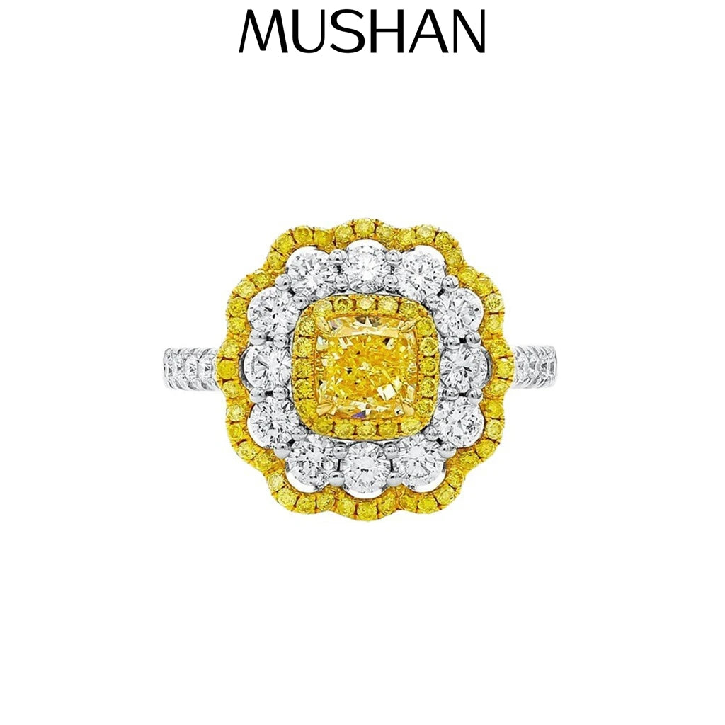MuShan Jewelry 925 Sterling Silver Ring 5A CZ Gemstones High Carbon Gemstones Luxury 925 Sterling Silver Rings Accessories