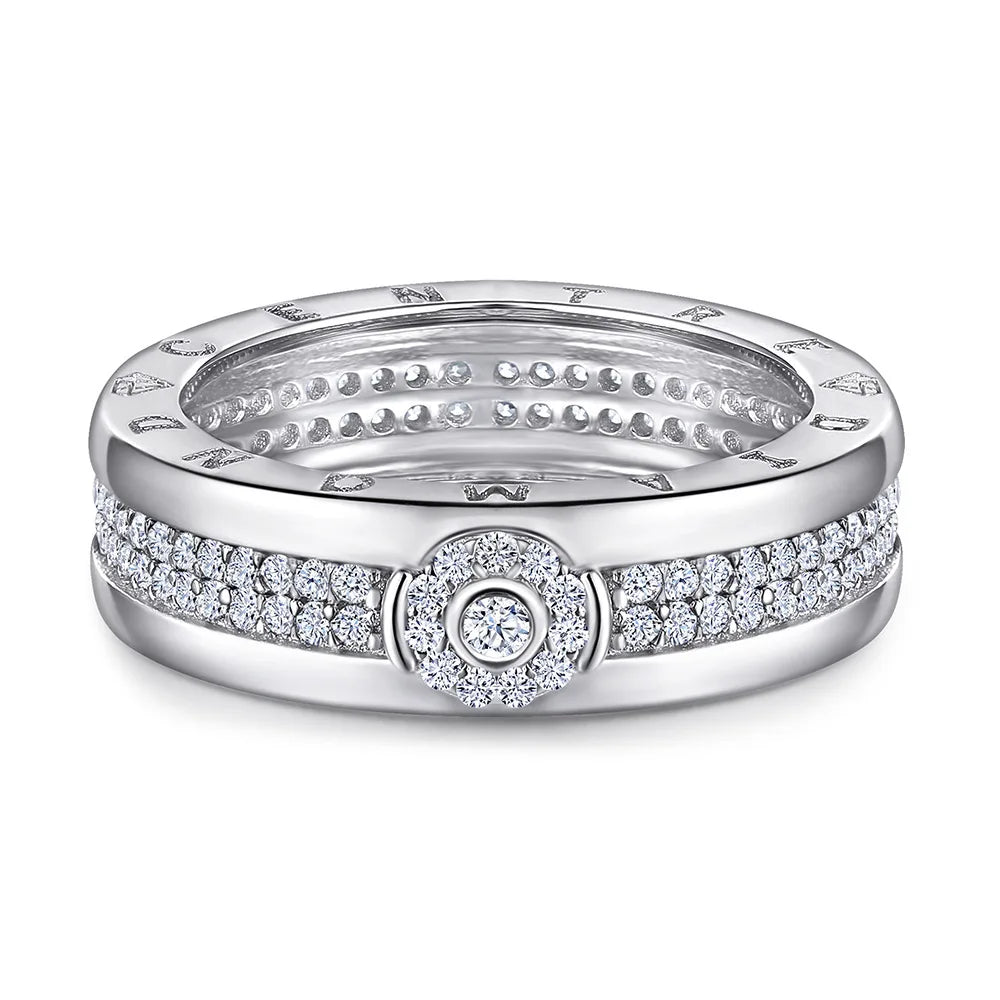 MuShan Jewelry 925 Sterling Silver Rings Bands Engagement Ring 7A Cubic Zirconia Elegant Delicate Anniversary  Women Gift