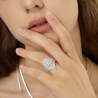 MUSHAN Luxury Jewelry 925 Sterling Silver Ring Band Women GRA Certificate Moissanite Diamond Emerald D Color Rings Fine Jewelry