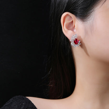 MuShan Jewelry 925 Sterling Silver Earring Designer HCD Diamond HCD Gemstones Love 925 Sterling Silver Earrings Accessories