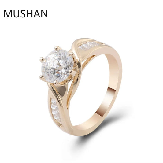 MUSHAN Luxury Custom 14K 18K Gold Rings Band Jewelry With Moissanite Diamond Lab Grown Gemstones Diamond Wedding Ring For Women