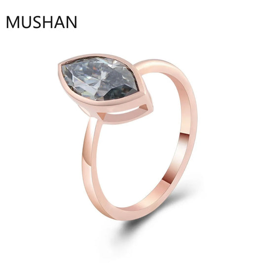 MUSHAN Luxury Custom 14K 18K Gold Rings Band Jewelry With Moissanite Diamond Lab Grown Gemstones Diamond Wedding Ring For Women
