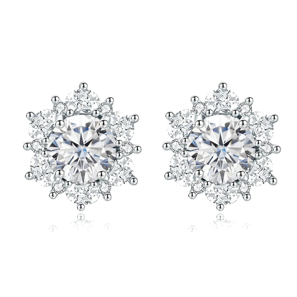 MuShan Jewelry 925 Sterling Silver Stud Earrings Dangle High Carbon Diamond Birthday Gift Modern Women Earring Fine Jewelry