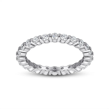 MuShan Jewelry 925 Sterling Silver Rings Bands Engagement Ring 7A Cubic Zirconia Delicate Anniversary Sparkle  Women Gift
