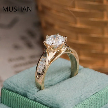 MUSHAN Luxury Custom 14K 18K Gold Rings Band Jewelry With Moissanite Diamond Lab Grown Gemstones Diamond Wedding Ring For Women